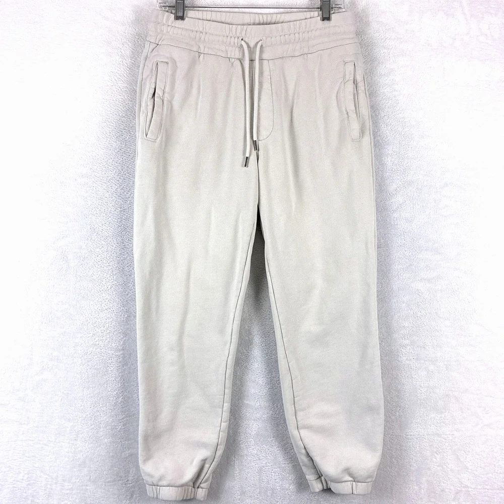 Arket Joggers Mens S Beige Drawstring Heavyweight Preppy Gym Workout Streetwear